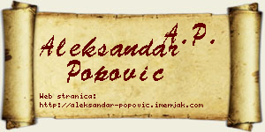 Aleksandar Popović vizit kartica